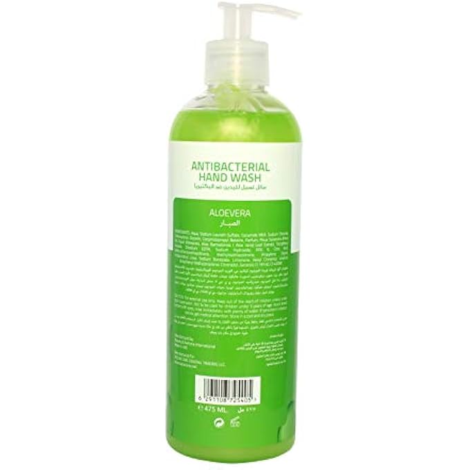 Aqua Care ANTIBACTERIAL LIQUID HAND WASH ALOE VERA & EFFECTIVE GERM PROTECT SKIN HAND SOAP, MOISTURIZING & SOOTHING CLEAN WITH FRESH SCENT, ESSENTIAL OILS & PARABEN FREE, BULK BOTTLE 475ML - Image 2